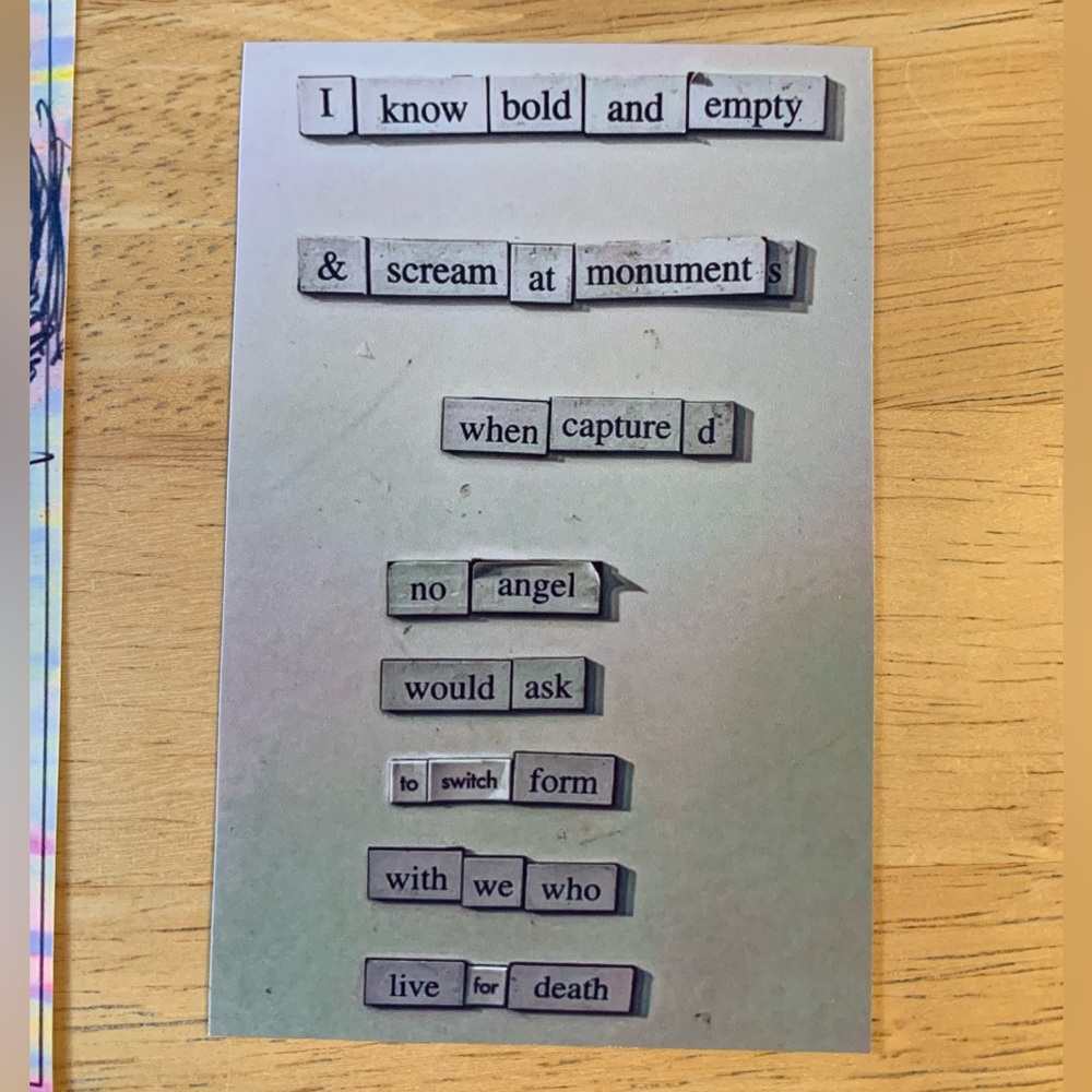 Goth Art Sticker, Large Glossy Magnet Poetry Original Art Sticker, Emo Poet